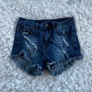 Kancan dark wash shorts.
